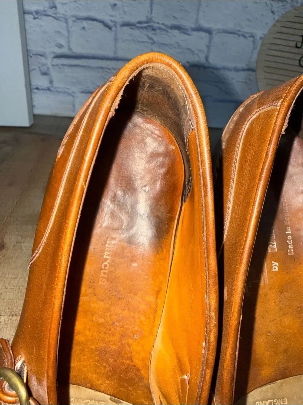 Vintage Polo Ralph Lauren Neiman Marcus Brown Leather Kiltie Monk Strap Loafers